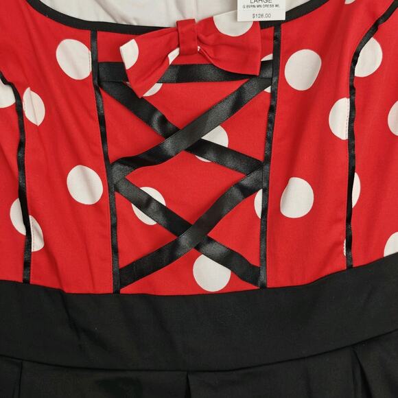 Disney Parks Dress Shop Minnie Mouse Epcot Germany Dirndl Octoberfest Red 2X NWT - Picture 10 of 10